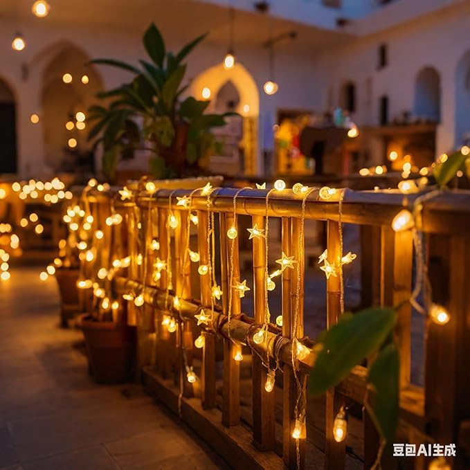 Globe/Star Fairy Lights Battery Operated 17ft 50LED String Lights with Remote Waterproof Indoor Outdoor Hanging Decorative Christmas Lights for Home Party Patio Garden Wedding