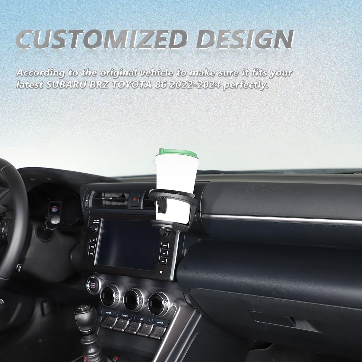 Car Water Cup Holder Compatible with Subaru BRZ Toyot@ 86 2022-2024 Co-Pilot Center Console Water Cup Storage Holder,Cup Holder Expander Interior Accessories