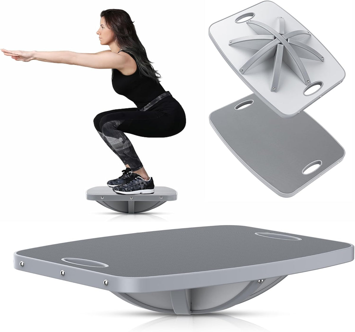 Professional Wooden Balance Board - 360° Portable Wobble Board for Core Strength & Stability Training