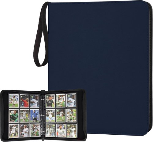 GERMUN 9 Pocket Card Binder - Premium Zip Trading Card Album for MTG, TCG & Sports Cards | Dark Blue, 720 Double-Sided Pockets