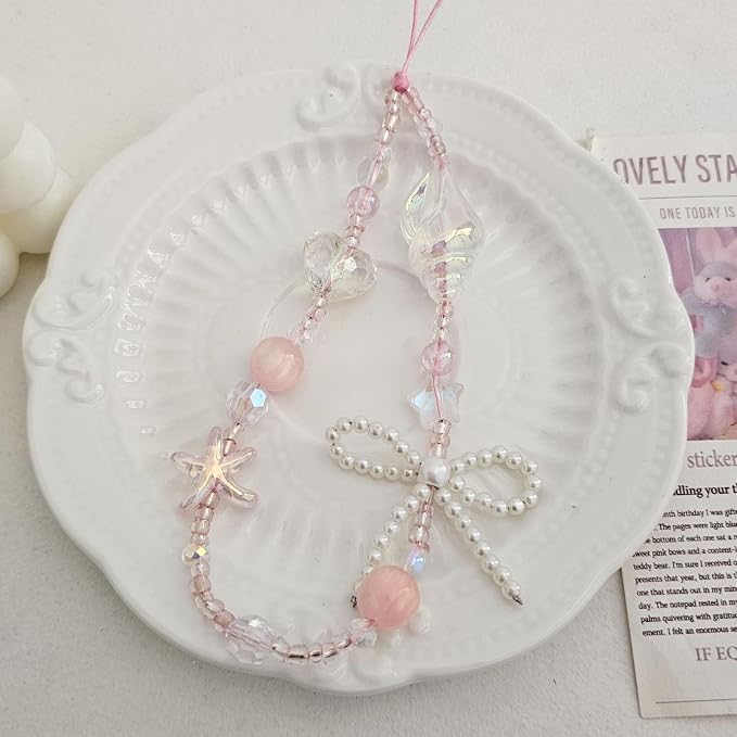 Cute Beaded Camera Wrist Strap for Phone, Digital Camera Charm Lanyard