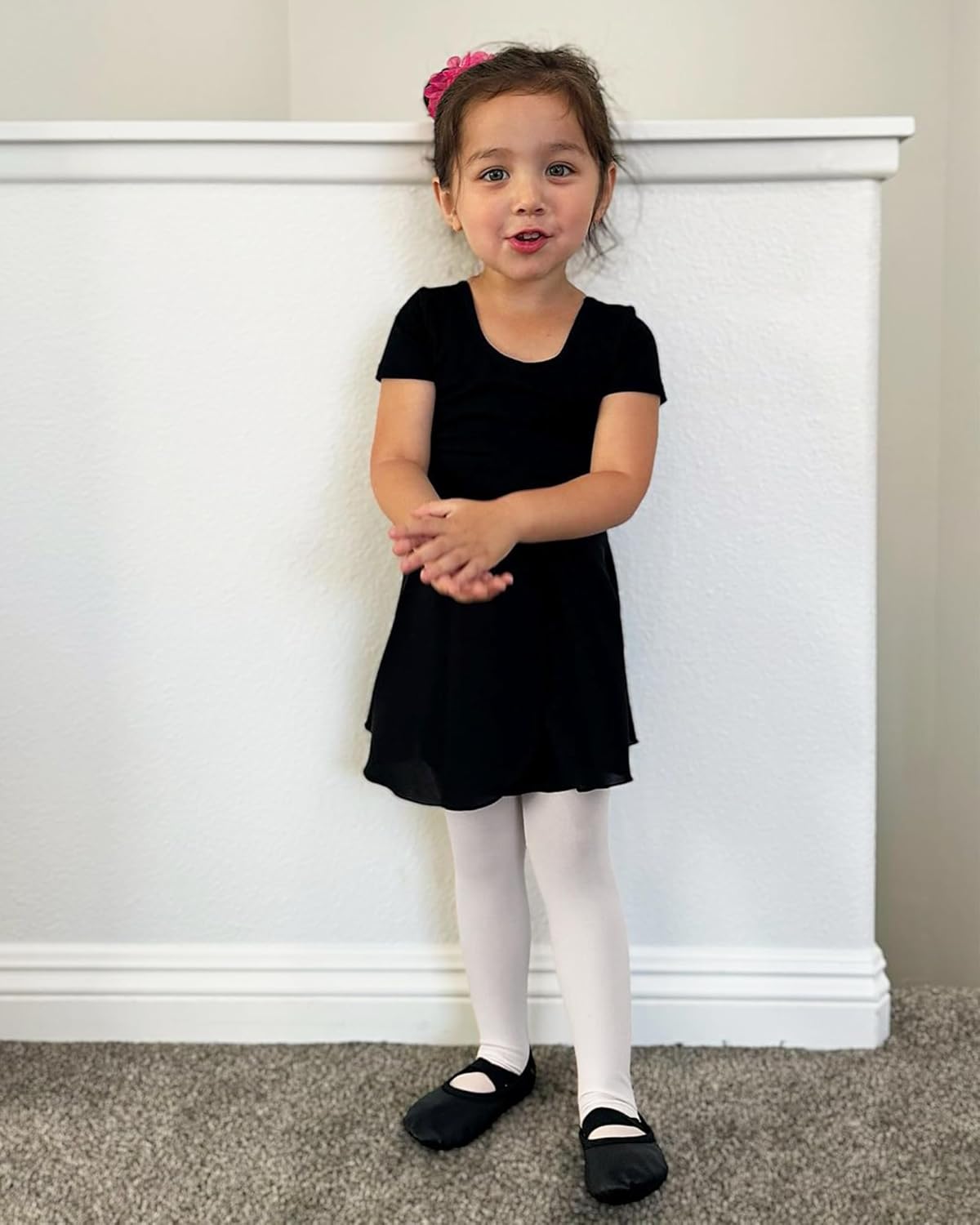 Stelle Black Ballet Dance Leotard for Girls - Stylish Bow Back | Toddler to Big Kids Sizes