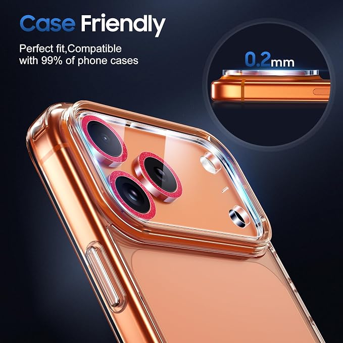 UniqueMe Compatible for 3 Pack iPhone 17 Pro Camera Lens Protector