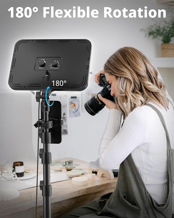 UBeesize 2 Pack LED Video Light Kit, Photography Lighting, Podcast Lighting