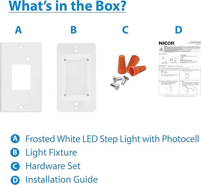 NICOR Lighting STP2 Frosted White LED Step Light with Photocell (STP2F120WHPC)