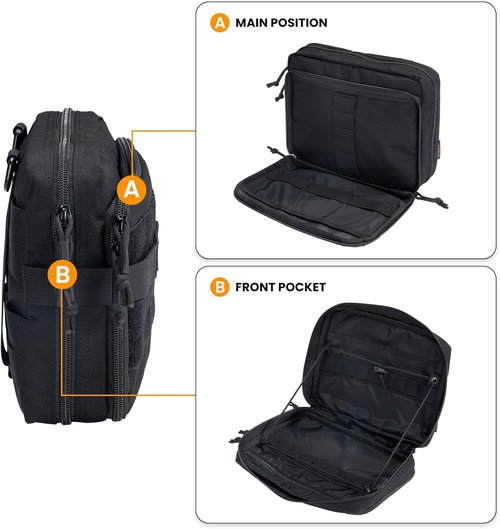 EXCELLENT ELITE SPANKER Tactical Molle Admin Pouch - Versatile EDC Utility Organizer with Shoulder Strap