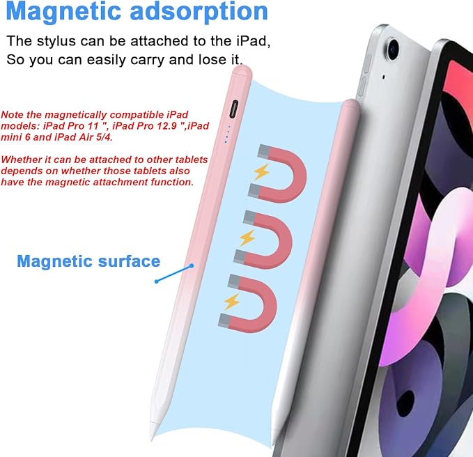 Stylus Pens for Touch Screens Power-Display Tablet Pen POM Tip Magnetic Digital