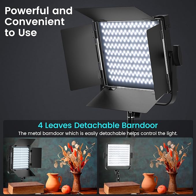 2-Pack RGB Photography Lighting Kit, 50W Bi-Color Professional LED Studio Lights
