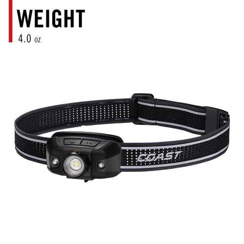 Coast FLX40R 800 Lumen Built-in Rechargeable Battery LED Headlamp with Twist Focus Lens Ultra Strap