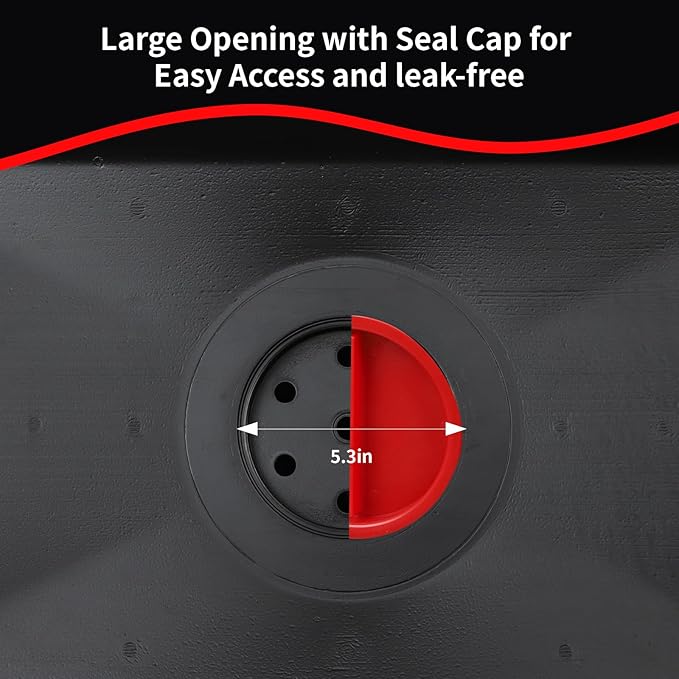 AA075 15 Gallon Oil Drain Pan - 58 Quart Large Opening with Seal Cap for Easy Access and Leak-Free, Screw Vent for Smooth Oil Pour Out - Ideal Oil Change Pan for Cars and Trucks