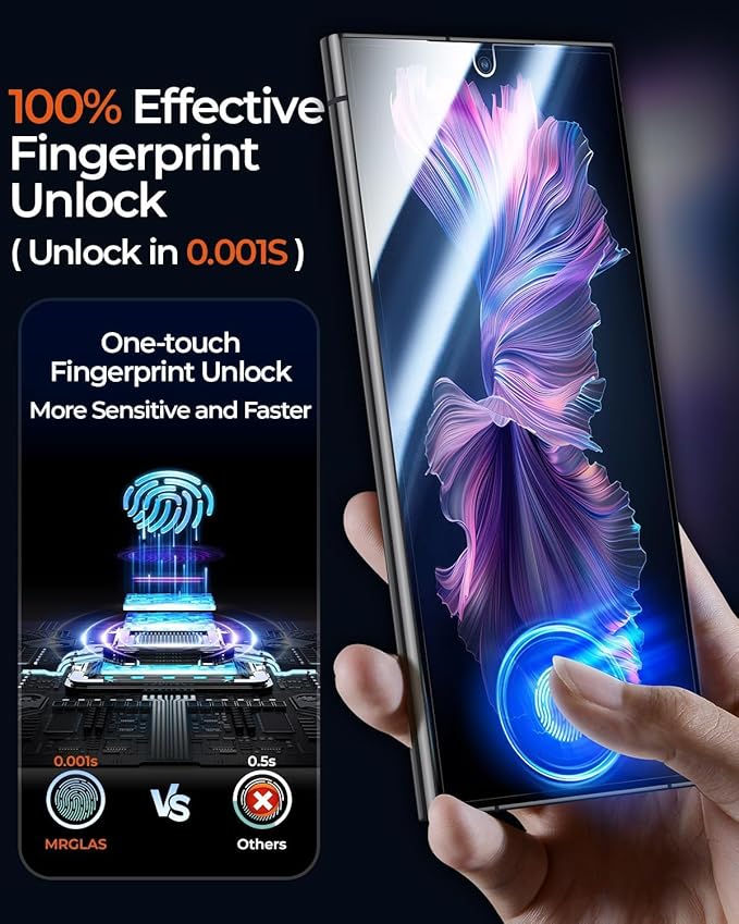 MRGLAS 2+2 Packs for Samsung Galaxy S24 Ultra Screen Protector 6.8''