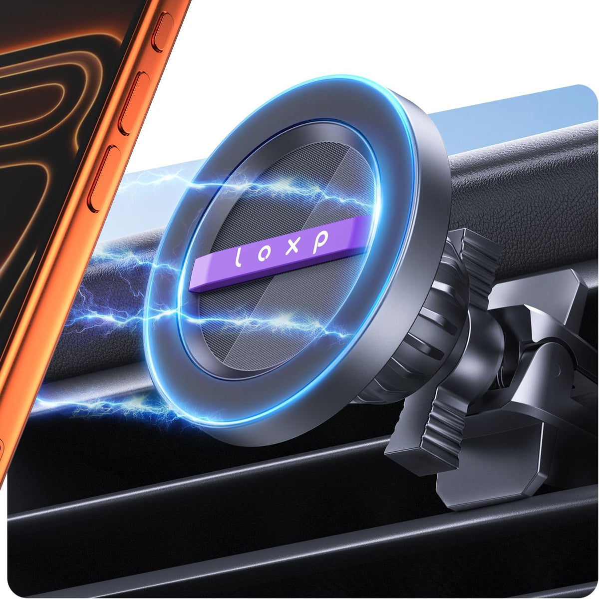 LOXP MagSafe Car Mount, Magnetic Car Vent Phone Holder, 24 Strong Magnet