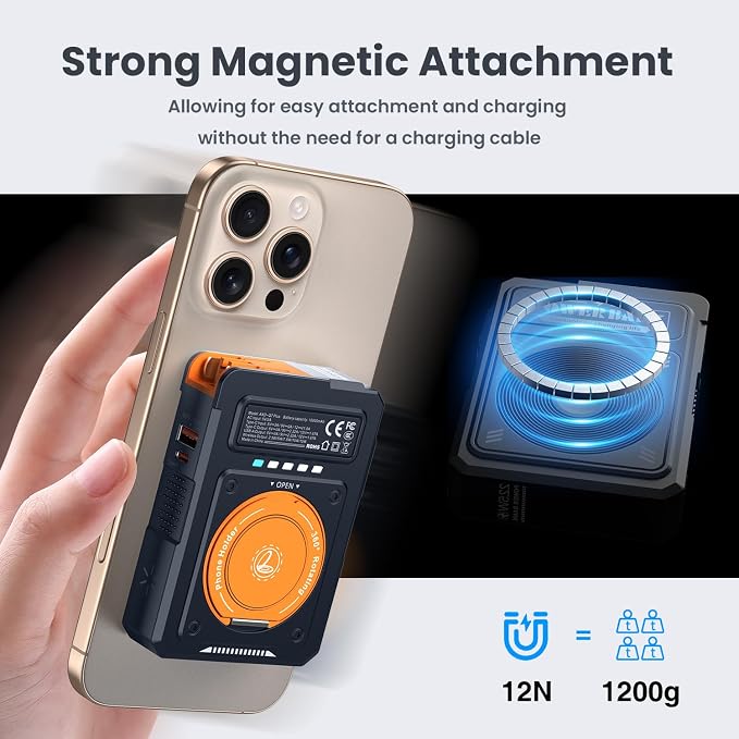 ummz for Magsafe Battery Pack 10000mAh,5-in-1 Magnetic Portable Charger with Wall Plug, Wireless Power Bank for Apple Watch,22.5W Fast Charging PowerBank for iPhone 17 Pro Max/16/15/14/13/12 Mini
