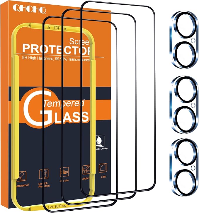 QHOHQ for iPhone 16 Plus Screen Protector