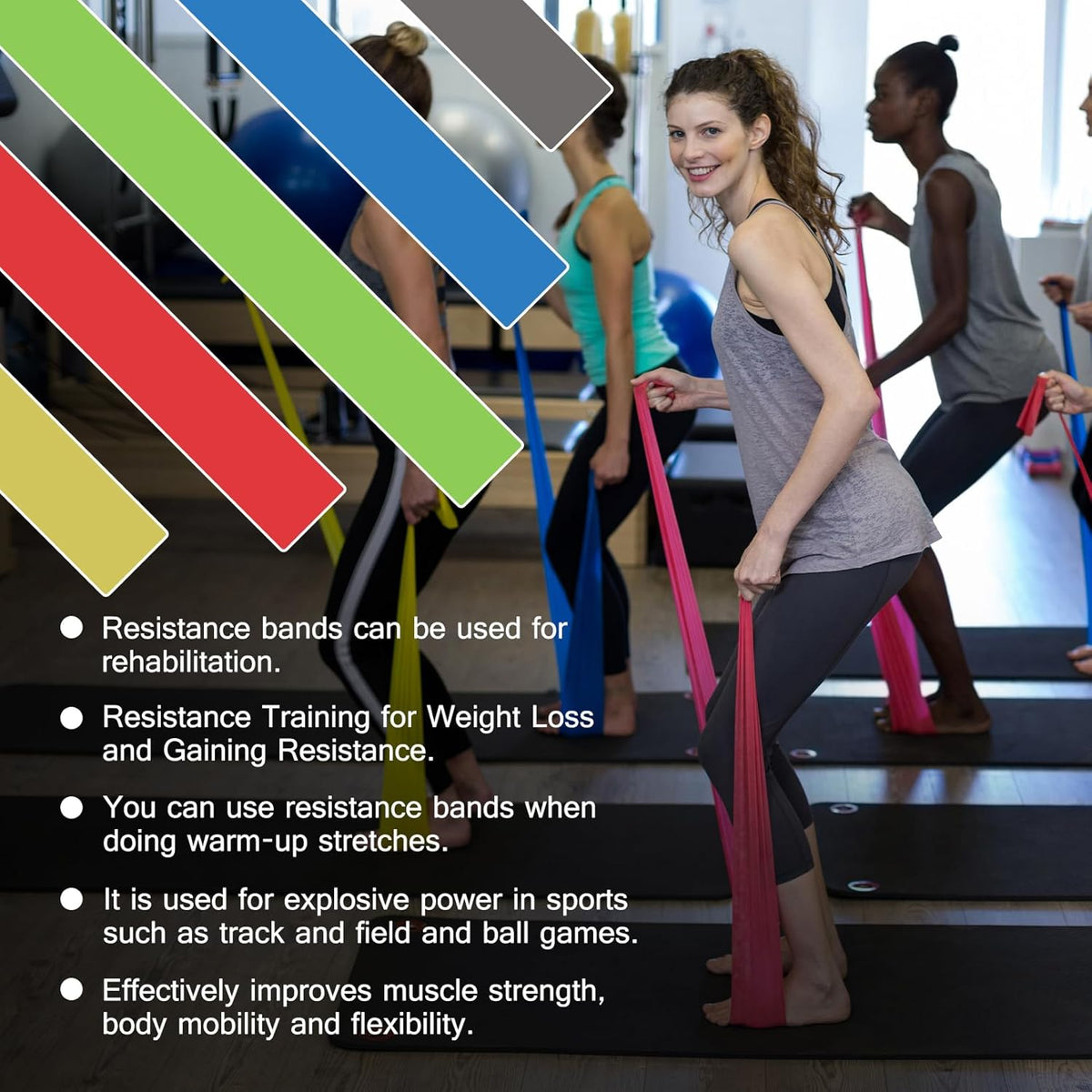 Skiennix Professional Resistance Bands - Latex-Free Elastic Workout Bands Set for Men & Women | Ideal for Yoga & Pilates
