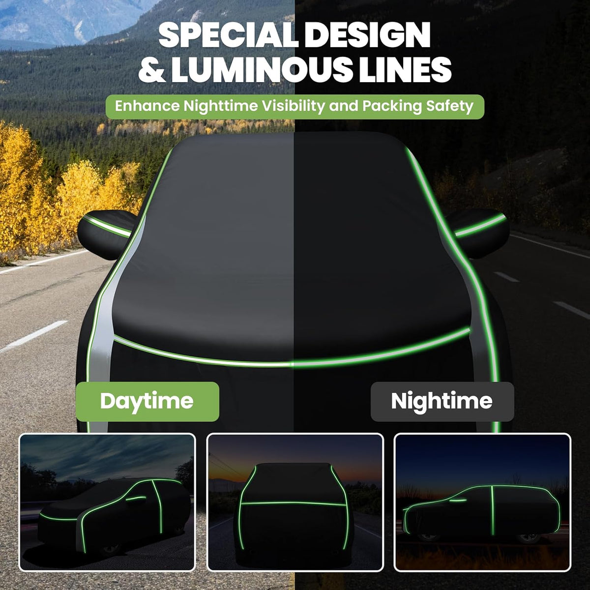 Cartist 420d 100% Waterproof Car Cover for Toyota RAV4 1994-2026 2027, SUV Car Cover for Rav4 CR-V Accessories, with Zipper & Reflective Safety Strips, Oxford Fabric