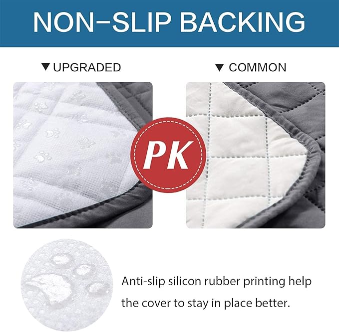 Waterproof Dog Bed Covers for Couch Protection, Water-Resistant Soft Dog Pet Blanket Anti-Slip Dog Blanket for Bed, for Furniture Bed Couch Sofa (Grey,82x102inch)