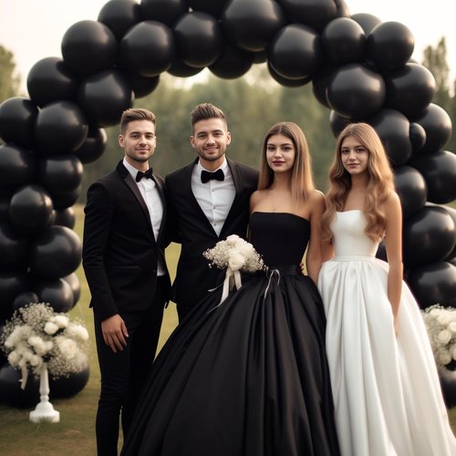 DECOCKRAT Black Latex Balloons Set - 130PCS in Various Sizes (5-18 Inch) for Parties & Celebrations