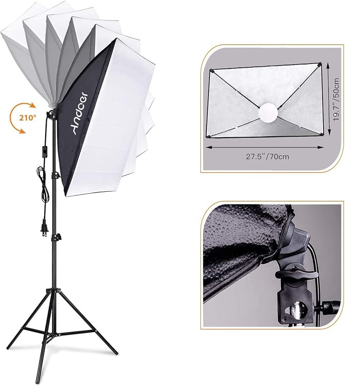 Andoer Studio Photography Light kit Softbox Lighting Set