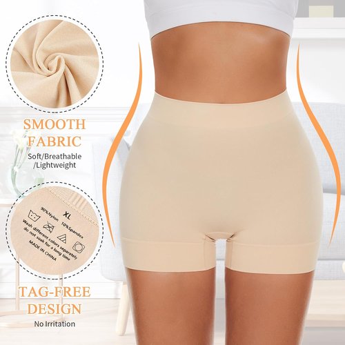 FRESBEIT Slip Shorts for Women - Anti-Chafing Boyshorts for Smooth Under Dresses | Comfortable Fit