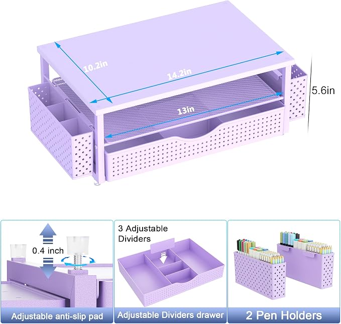 Spacrea Desk Organizer and Accessories, Computer Monitor Stand Riser