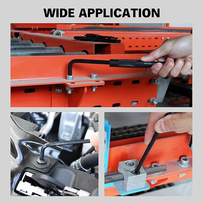 ELEAD 15-Piece Metric Hex Key Allen Wrench Set with Extension Bar, 1.27-10 MM, Long Arm Ball End Design, Heat-Treated S2 Steel