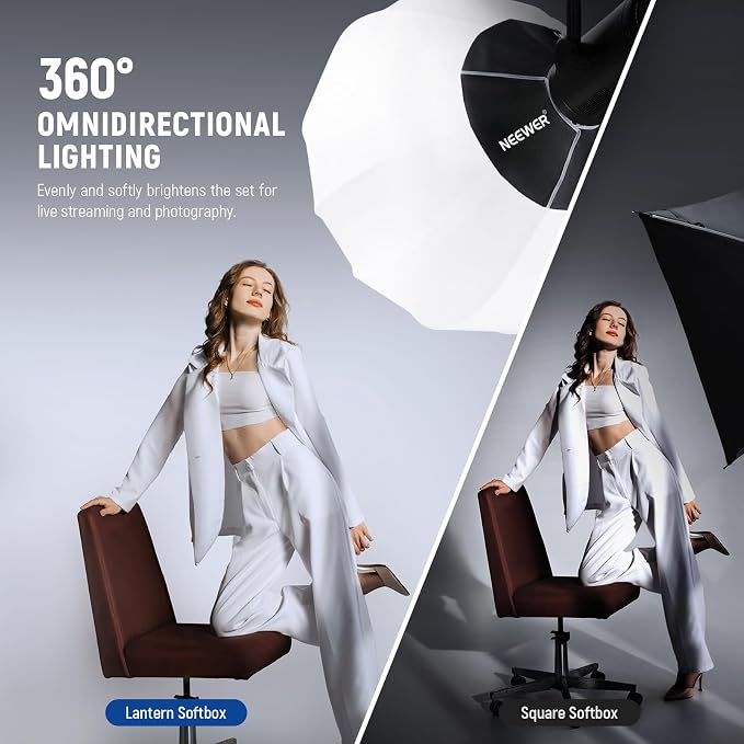 NEEWER 33.5"/85cm Lantern Softbox, Quick Release 360° Light Diffuser Bowens
