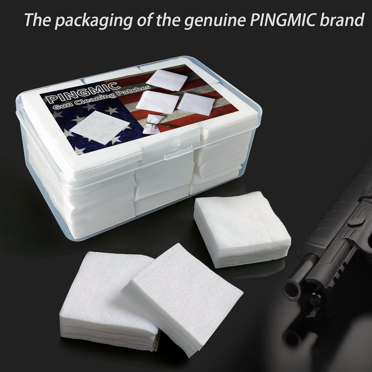 PINGMIC Gun Cleaning Patches - Highly Absorbent Lint-Free Cloth for .22 to .45 Cal & 5.56/9mm | 1800/1400/600 Count