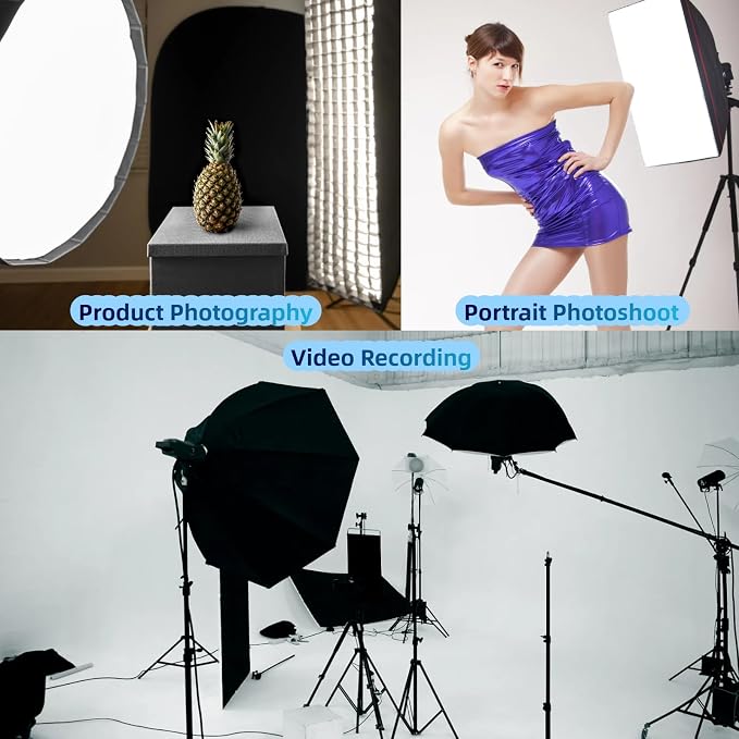 2Pcs 85W Light Bulb 5500K CFL Roas Daylight Spiral Softbox Lighting Kit Bulb in