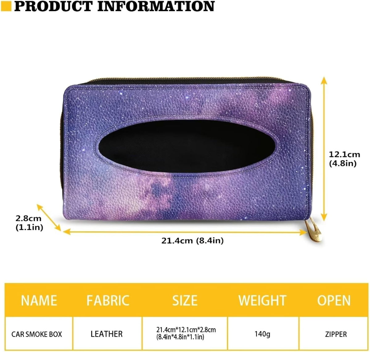 Biyejit Car Visor Tissue Holder, Purple Galaxy Print Car Mask Holder, Car Sun Visor Napkin Holder Backseat Tissue Case，Pu Leather Tissues Box, 1 Pack