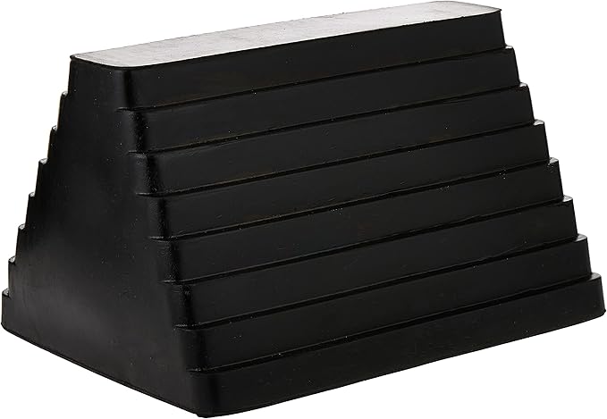 MaxxHaul 70073 Solid Rubber Heavy Duty Wheel Chock with Eyebolt, 1 Count (Pack of 1)