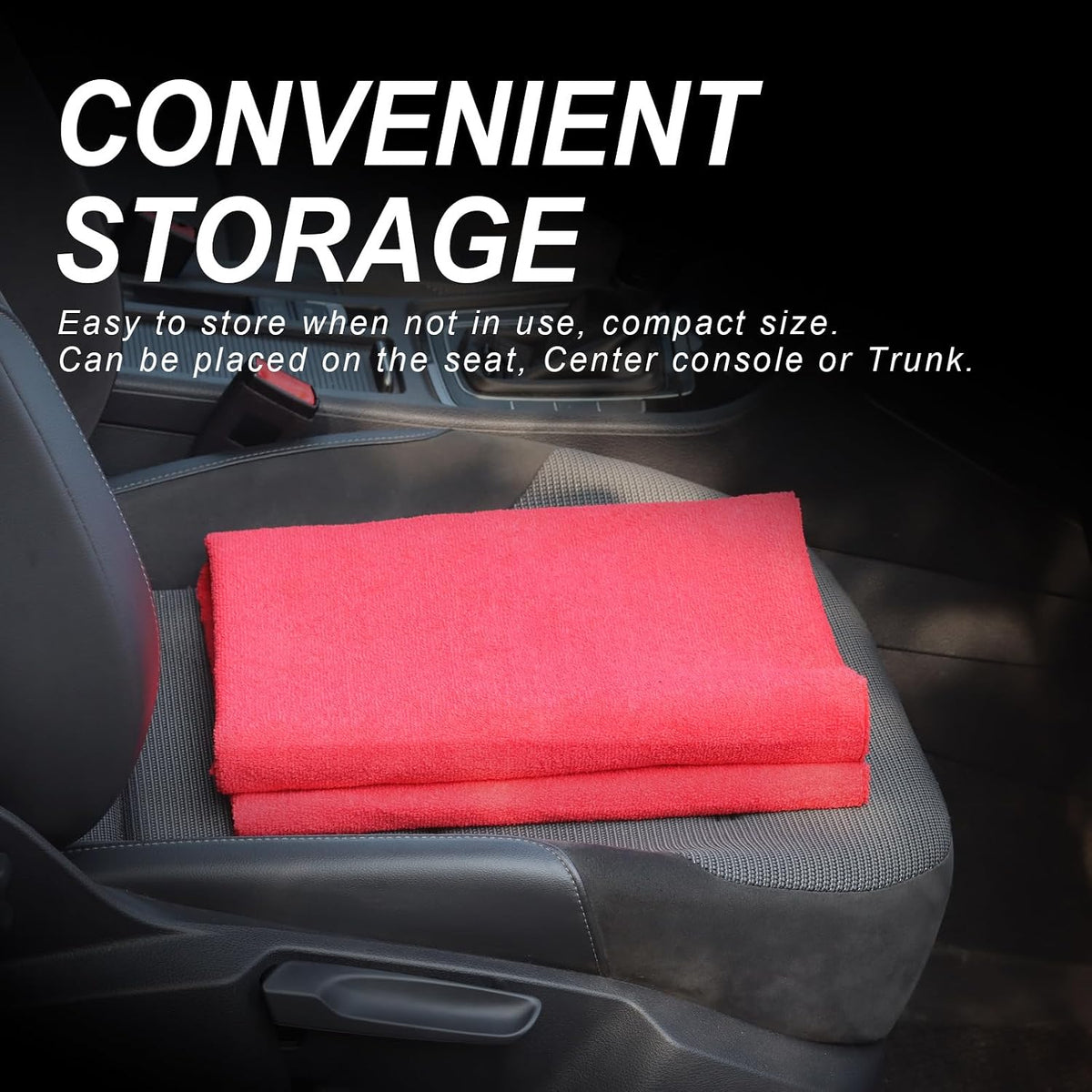 Sweat Towel Car Seat Cover Protector Front Seats for Gym Workout, Running, Swimming, Beach and Hiking, Waterproof Universal Seat Cover for Car, Trucks, Van & SUV (2, Pure Red, Front)