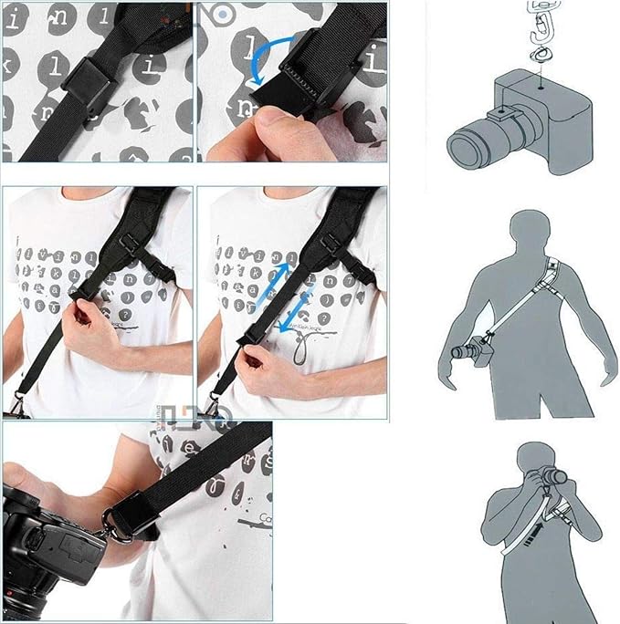 Camera Strap Padded Shoulder Neck Strap Quick Release Sling Belt | Adjustable