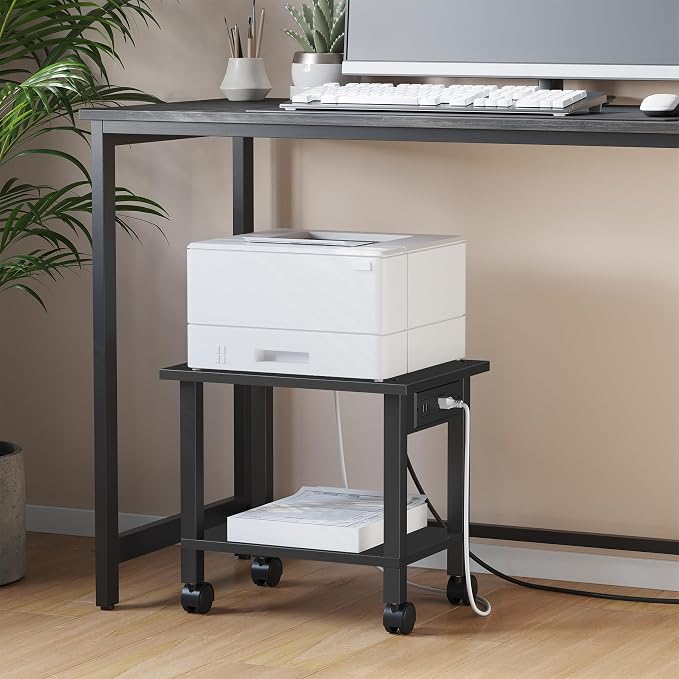 TUTOTAK 2 Tier Printer Stand, Rolling Printer Cart