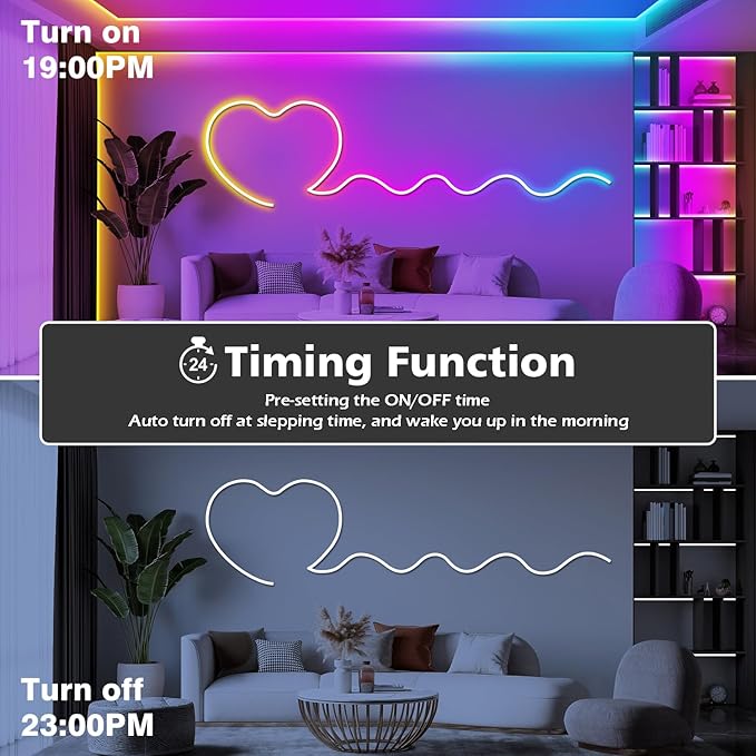 LETIANPAI 20Ft Neon Rope Lights,Flexible Led Rope Lights Control with App/Remote,Multiple Modes Music Sync Gaming RGB Led Neon Lights for Bedroom Outdoor