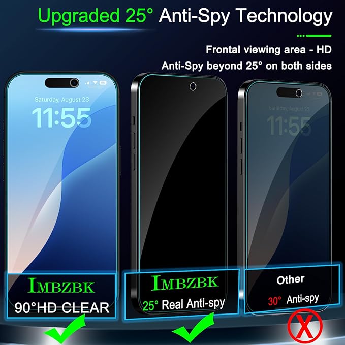 IMBZBK 3 Pack Privacy Screen Protector