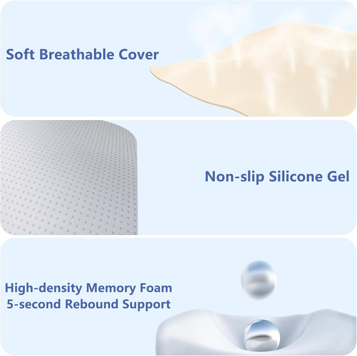 Car Seat Cushion with Neck Pillow & Lumbar Support Back Sciatica Tailbone Pain Relief Car Pillows Ergonomic Memory Foam Back Support for Driving Seat Office Chair Wheelchair 3 Pcs Beige