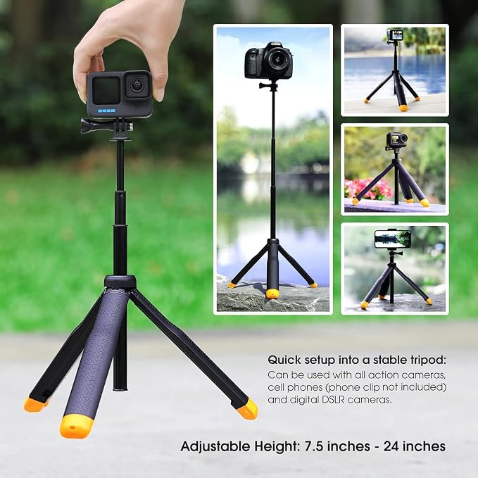 SOONSUN 4in1 Floating Selfie Stick Hand Grip Tripod