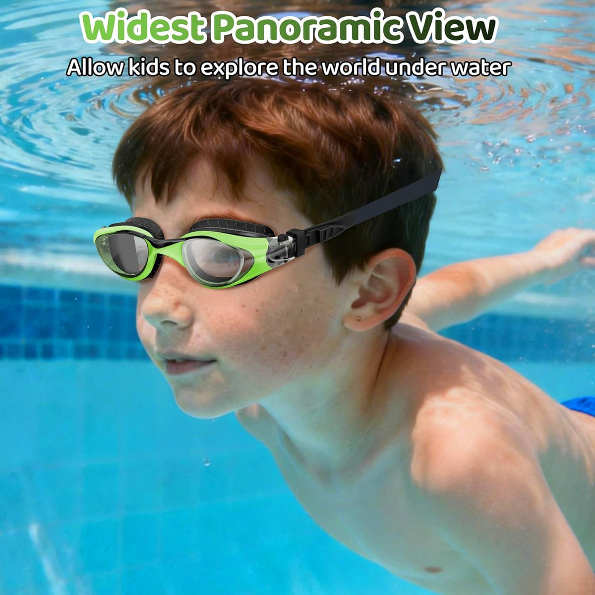Vvinca Kids Swim Goggles - Anti-Fog UV Protection | Leakproof Design for Ages 6-14