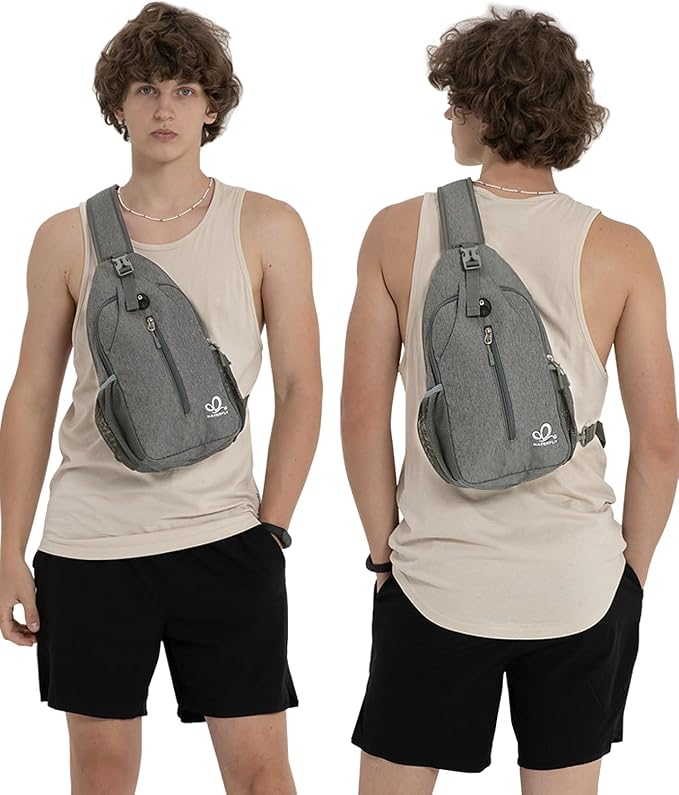 WATERFLY Crossbody Sling Backpack Sling Bag Travel Hiking Chest Bags Daypack