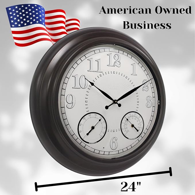 24 inch Illuminated Outdoor Clock