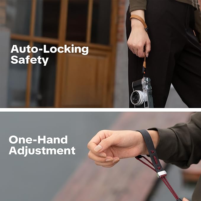 PGYTECH Camera Wrist Strap Slim Vintage Style, Adjustable Quick Release