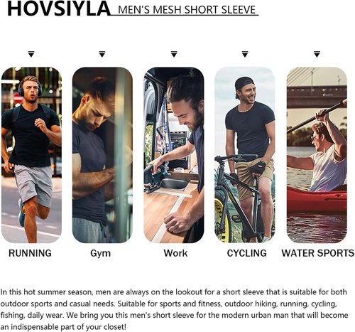 HovSiyla Running Shirts for Men - Breathable Dry Fit Athletic Tops | 1/5 Pack Cool Workout T-Shirts