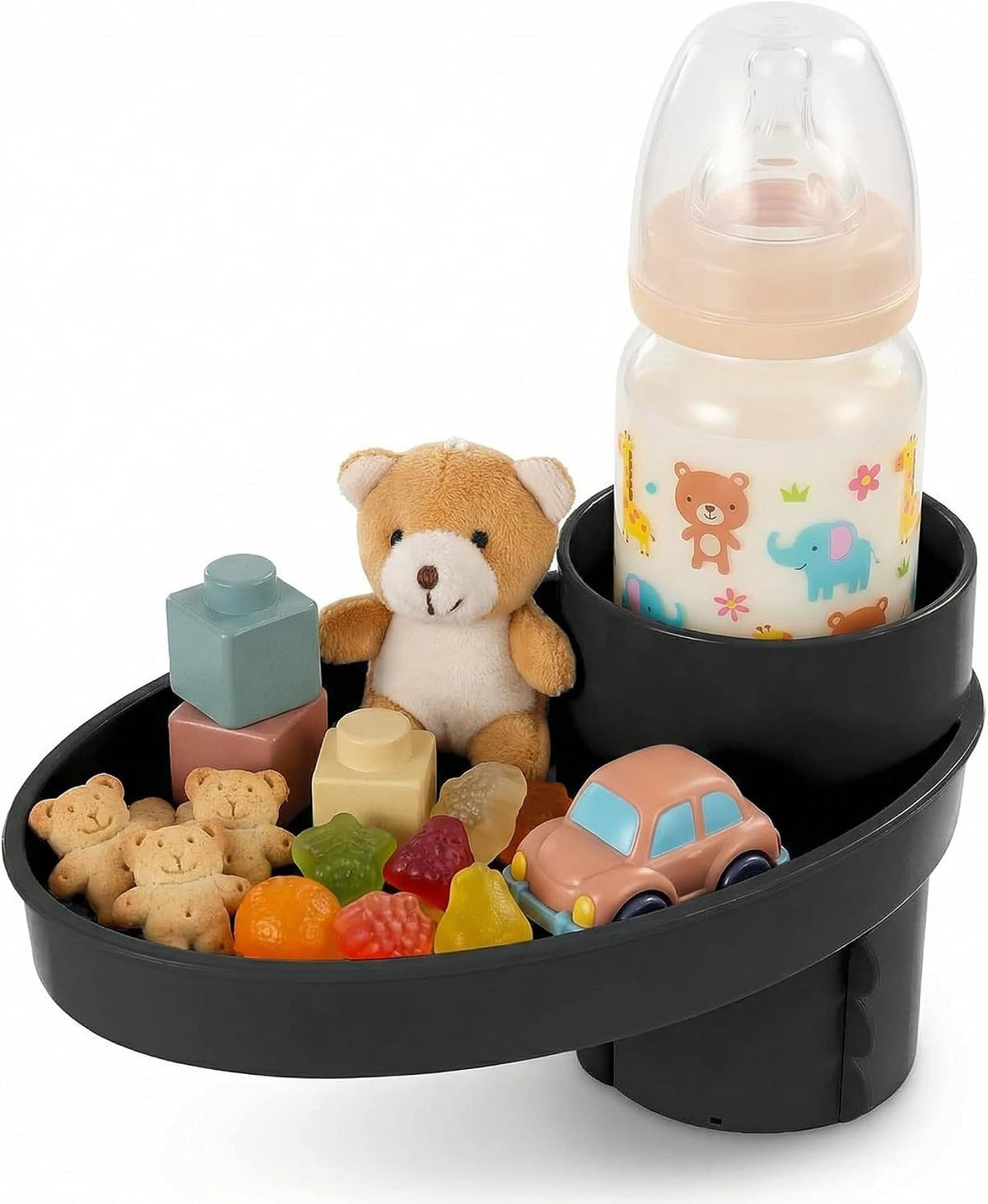 Car Seat Snack Tray Cup Holder 2.5-2.8in Travel Table Road Trip