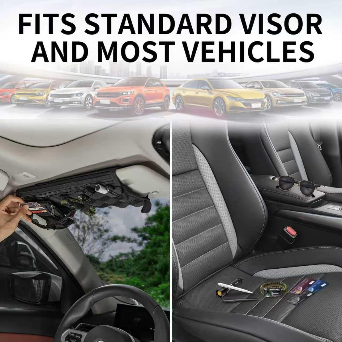 Car Sun Visor Organizer for Car SUV Truck, 2-Pack