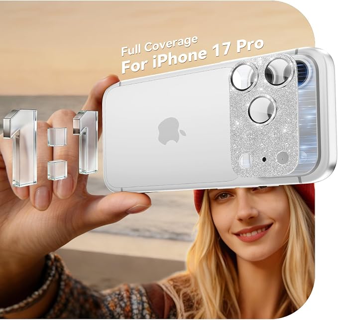 imluckies Compatible with iPhone 17 Pro Camera Lens Protector Bling, Ultra HD