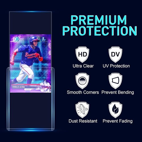 JohnBee Card Sleeves - Premium 3"x4" Hard Plastic Top Loaders for Trading & Baseball Cards | 100 Count