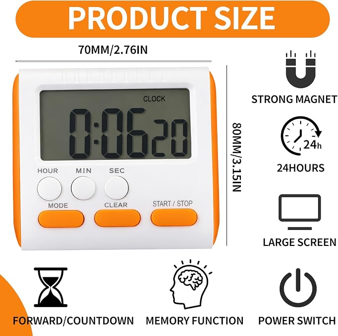 Mudder 3 Pack Digital Kitchen Timer