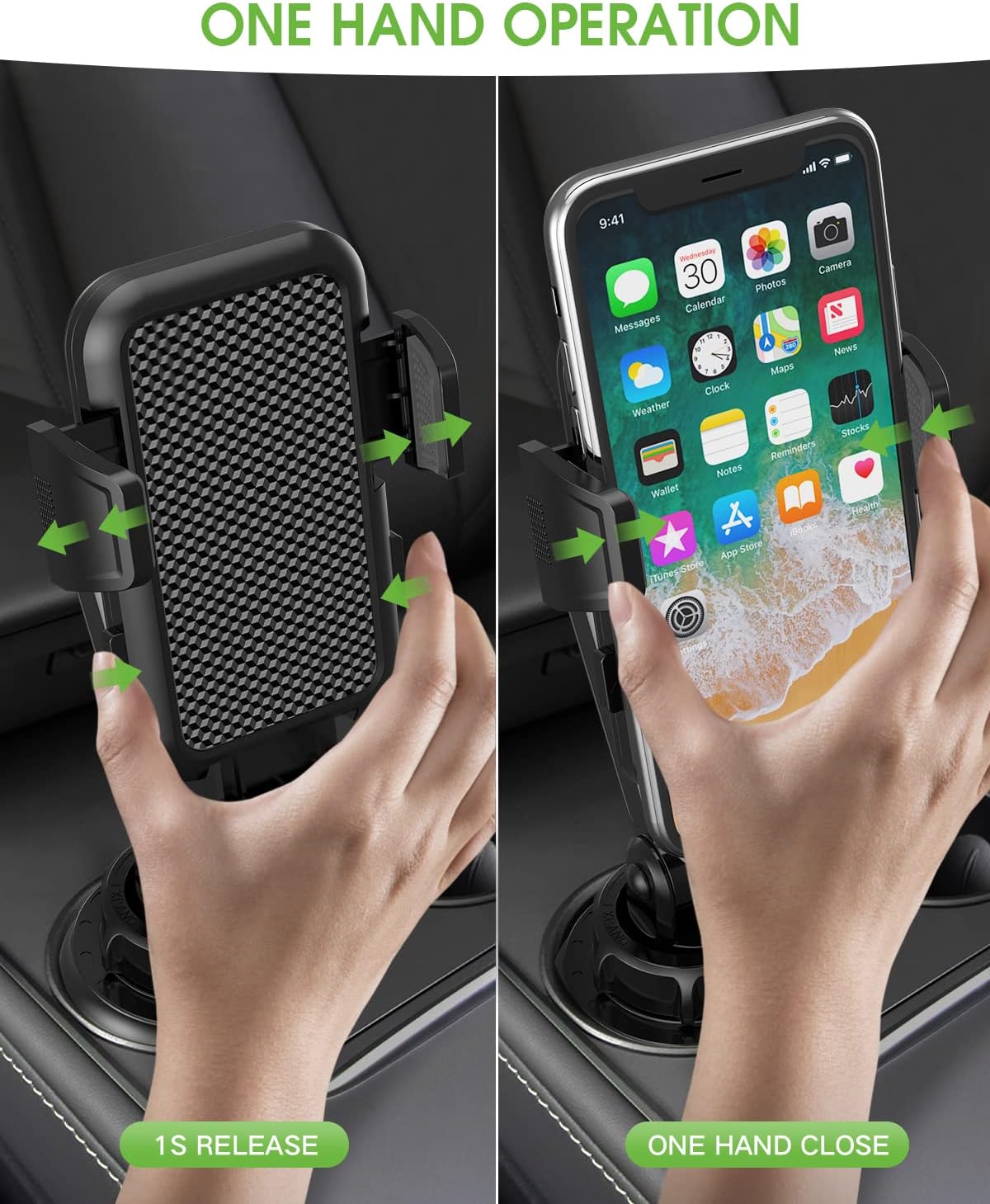 Cup Phone Holder for Car, No Shaking Car Phone Mount with Expandable Base