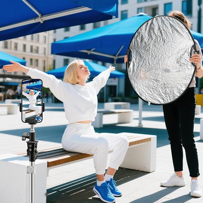 WELLMAKING 32'' Photography Reflector Dual Handle Collapsible 5-in-1